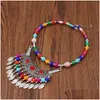 Hänghalsband kvinnor snidade colorf pärlor tibetanska sier turkois gstqn011 mode gåva nationell stil kvinnor diy halsband drop del dhaun