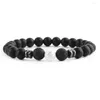 Strand Simple 8mm Stone Beads Seven Chakras Yoga Beaded Bracelet For Women Charm Couple Boho Jewelry Gifts Wholesale