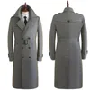 Trench-coats pour hommes Couleur changeante Manteau pour hommes Style long sur le genou Printemps Automne Mode Gentleman Coréen Britannique Jeune Tissu d'âge moyen