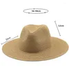 Berretti 10CM Brim Womens Summer Panama Cappelli Largo Paglia Cappello da sole Spiaggia per uomo Moda UPF Protezione UV Fedora Cap Travel