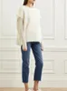 Kadınlar Kot pantolon kırpılmış bükülmüş dikişler yüksek bel düz renkli 2023 sonbahar vintage fermuar bayanlar denim pantolon