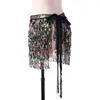 Stage Wear Belly Dance Hip Rok Tassel sjaal Sargin Wrave Rave Costume For Women Outfit Festival Show kleding Sexy jurk