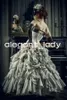 Laces and Leather Gothic Wedding Dresses 2023 Plus Size Sweetheart Corset Top Bustle Fantasy ruffles Bridal Gowns