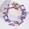 Chokers Za Purple Yellow Blue Square Glass Crystal Choker Halsband Kvinnor Indian Statement Charm Collar Necklace Jewelry Woman 230524