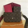 Женские дизайнерские сумки на плечах с кошелькой удерживают 3-в-1 Lady Lady Lady Crossbody Messenger Bags Multi Felicie Pochette Flower Chain Louisevuit Wallet Sagn