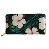 Portefeuilles HYCOOL 3D Blanc Fleur Impression Femmes Bourse Dames Long PU En Cuir Portefeuille Téléphone Titulaire De La Carte Pour La Mode Féminine Fermeture Éclair Pochette