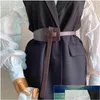 Andere mode -accessoires highgrade lederen geknoopte riem dames breedbrimmed jurk met jas en eenvoudige veelzijdige fabriek Pri dhgarden dhc7q
