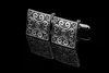 Cuff Links Luxury square retro pattern shirt Men's brand cufflinks High quality silver abotoadura jewelry G220525
