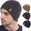 Bérets Hiver Skullies Chapeau Laine Bonnets Tricoté Écharpe Avec Doublure Mâle Gorras Bonnet Chapeaux Pour Hommes Mode