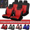 4/9PCS Universal Car Seat Covers Front/Rear Seat Back Cushion Pad Gecko 3D Print Car Seat Protector Accessories