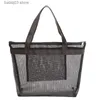 Diaper Bags Mesh One-shoulder Mommy Bag Mesh Beach Bag Hollow Shopping Bag Mesh Wash Bag Swimming Yoga Fitness Bag Make Up Organizer Bag T230525