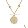 Colares pendentes 12 colar de correntes de ouro de constelação retro zodíaca para homens jóias de luxo jóias pingentes de entrega de gotas de entrega dhbrc