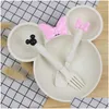 Чашки посуды посуда Поучинка для детских столовых приборов детская пшеница St Mouse Spoon Fork Bow