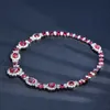 Vintage Ruby Diamond Naszyjnik 100% prawdziwy 925 Srebrny Srebrny Party Wedding Naszyjnik dla kobiet biżuteria zaręczynowa dla kobiet