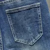 Bermuda Gedruckt Blatt Denim Sommer Neue Vintage Personalisierte Elastische Gerade Mode Straße männer Jeans Shorts P230525