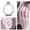 Elegant Classic Real 925 Sterling Silver Finger Rings Jewelry Crystal Cubic Zircons 6 Claws Women Wedding Anillos L230620