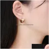 Hoop Huggie Or Couleur En Acier Inoxydable Boucles D'oreilles Déclaration De Bijoux De Mode Pour Les Femmes Brincos En Gros Cadeau Drop Delivery Dh6Eh