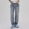 Heren Jeans American Ins High Street Tooling Heren Losse Rechte Buis Daddy Broek Trendy Merk Retro Drop Feeling