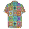 Camicie casual da uomo Camicia patchwork vintage Piastrelle spagnole colorate Spiaggia Camicette hawaiane larghe Abbigliamento oversize a maniche corte