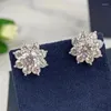 Stud -oorbellen Caoshi sierlijke bloemvorm vrouwelijke dagelijkse draagbare accessoires met oogverblindende zirconia veelzijdige sieraden voor vrouwen