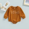 Rompers born Baby Boys Girls Crewneck Sweatshirts Romper Clothing Letter Floral Print Long Sleeve Patchwork Jumpsuits Autumn Clothes 230525