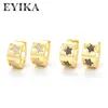 Hoop oorbellen Eyika Fashion 3d Stars Huggie Earring For Women Girl Black Wit Zirkoon Cirkel Wide Aretes Gold Silver Color Casual Sieraden