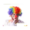 Festival de acessórios para cabelos Festival Costume Circus Curly Party Favors Afro Wigs Halloween Soccer Fãs Droga Deliver