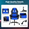 Poptop Massage Gaming Chair Video Game för vuxna, PU-läderdatorstol med armarna masserar tillbaka ergonomisk högback-videospelstol