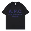 Erkek Tişörtleri 2023 Yaz Moda Erkekler/Kadın T-Shirts Büyük Boy APC Baskı Hip Hop Kısa Kollu Gömlek Kıyafetleri Kore Tarzı Sokak Giyim Üst Tee