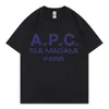 APC French Fashion Brand Mens T-shirts Print Letter Designer T-shirts For Womens Luxury T-Shirts Streetwear Tee Tees Femmes surdimensionnées Shirts APC Tshirts 1001