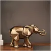 الفنون والحرف الأخرى الحديثة مجردة ذهبية الفيل راتنج راتنج راتنج زخرفة المنزل هدايا للحيوانات Scpture CRA DH0A4