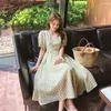 Party Dresses Summer High Waist Dress For Women Y2k V Neck Floral Elegant Cottagecore Style Midi Lovely Vintage Clothing 2023