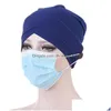 Beanie/Skull Caps Women Muslim Hijab Scarf Cross Knot Islamic pannband Elastic Turban Hat Hairband Femme Headwrap Drop Delivery Fash DHFS1