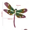 Pinos broches requintados mti color cristal dragonfly broch