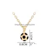 Pendant Necklaces Fashion Football Gold Necklace Woman Mens South American Sier Plated Short Alloy Man Pendants Jewelry Friend Drop D Dh1Nf