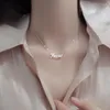 Chains Forever Letter Cubic Zirconia Gold Silver Color Sweater Clavicle Chain Necklace For Women Luxury Dainty Jewelry SN2308