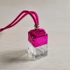 NEUE Auto-Parfümflasche, Duftöl-Diffusor, Rückspiegel-Ornament, hängender Diffusor für ätherische Öle, Würfel, hohler Lufterfrischer, Duft, leere Glasflaschen, Anhänger