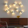 Wall Lamps Rotating Colorful Light Modern Living Room Creative Art Exhibition Blue/Red/White/Black Hall Lamp Bedroom Bedside