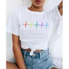 レディースTシャツLGBTシャツラブ勝利はバイセクシュアルレズビアンゲイ女性レインボー女性トップTシャツティーカワイイ