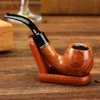 Hookahs Curved handle filter tobacco pipe, handmade resin pipe, retro and fashionable wooden pipe, smoking set