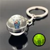 Key Rings Virgin Mary Luminous Pendant Double Sided Glass Ball Metal Luxury Brand Keychain G230525