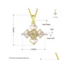 Pendant Necklaces Arrival Diamond 18K Gold Plate Jewelry Necklace Fit Women Ggn909 Yellow Plated White Gemstone With Chains Drop Del Dhvar