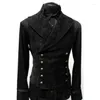 Men's Jackets Gothic Steampunk Velvet Vest Men Prom Costume Stage Cosplay Double Breasted