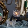 Bougeoirs élégant clair couronne verre photophore européen maison décor de table Accents en cristal fête de mariage