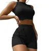 Sommar 2023 Casual Shorts passar kvinnor Tracksuits 2 Piece Set Outfits Crop Top Sleeveless Sportsuit Fashion Clothing