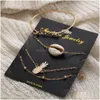Charm Armband Bohemian Shell Letter Set för Women Girl Chain Link Ananasarmband Kvinnliga smycken 4st/Set Drop Delivery DHBZB