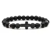 Beaded Est Charm Natural Stone Yoga Essential Oil Diffuser Bracelet Cross Matte Bracelets Handmade Men Women Couples Drop Delivery Je Dhgew