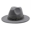 Chapeaux À Large Bord Hiver Femmes Jazz Caps Boucle De Ceinture Parti Formelle Fedora Panama Trilby Cowboy Blanc Rouge Feutre Drop Delivery Mode Acce Dhxyc