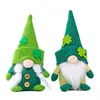 Party Favor St Patricks Day Tomte Gnome bez twarzy Plush Doll Irish Festival Lucky Clover Bunny Darny Easter Decor Prezenty CPA4456 Drop dha2u