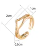 Cluster Rings Ladies Peach-Shaped Double-Row Opening Fashionable Personality Ring Inlaid Grade Zircon Party Gift Adjustable Jewelry